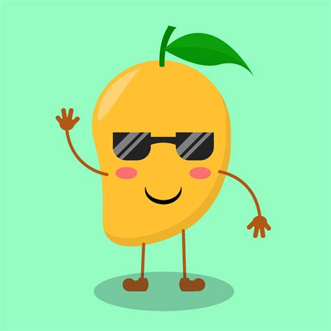 Illustration Of Cute Mango With Smile Expression Vector Art At