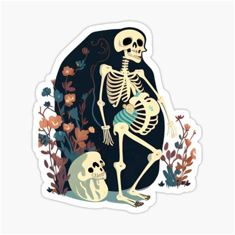 Halloween Pregnant Skeleton Sticker For Sale By Colorexz Redbubble