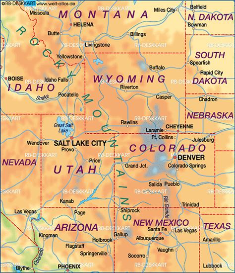 Karte colorado bevoelkerungsdichte © wikimedia / jimirwin. Karte von Rocky Mountains (Vereinigte Staaten) - Karte auf ...