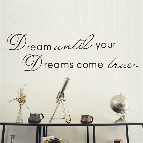 dream until your dreams come true inspirational sayings wall sticker art words diy removable