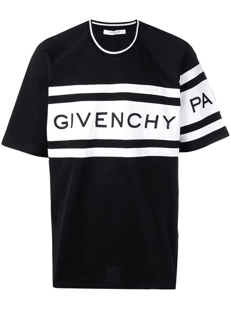 Givenchy Embroidered Logo Cotton T Shirt In Black Modesens Casual T