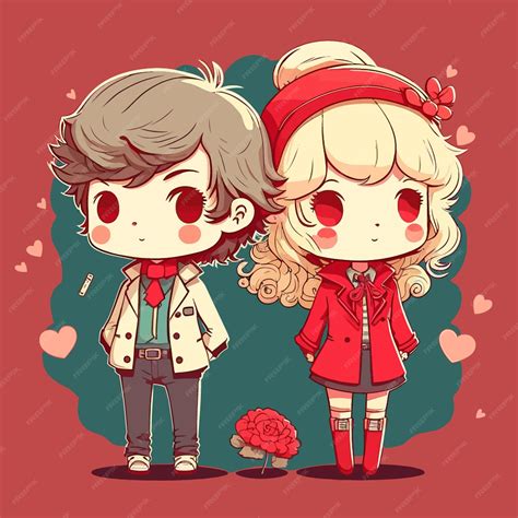 Premium Vector Couple In Love Concept In Anime Style Happy Valentine