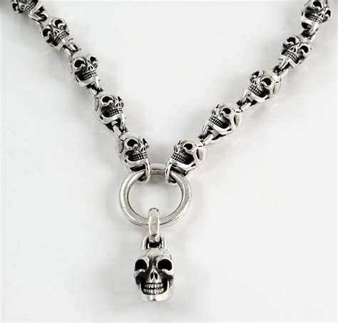 Skull Jewelry Heavy Sterling Silver Skull Chain Necklace I Want