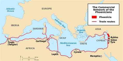 A Map Of Phoenician Trade Routes Phoenicias Trade Was Mostly Oversea