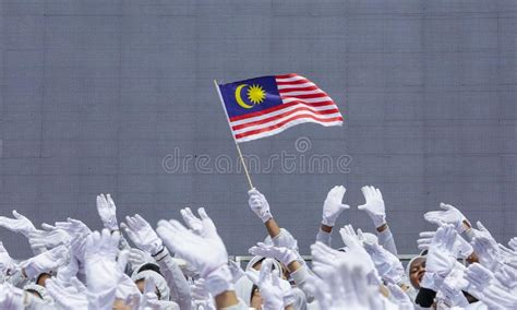 Hand Waving Malaysia Flag Also Known As Jalur Gemilang Stock Photo Image Of Independent Kuala