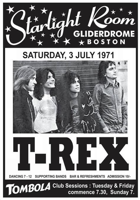 T Rex Vintage Starlight Room Gliderdome Boston 1971 Poster Canvas