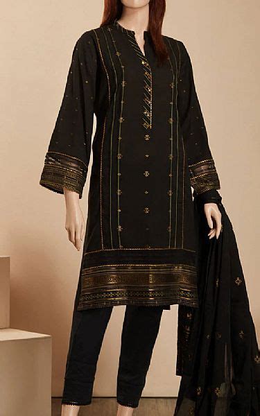 Black Jacquard Suit Pakistani Dresses In Usa