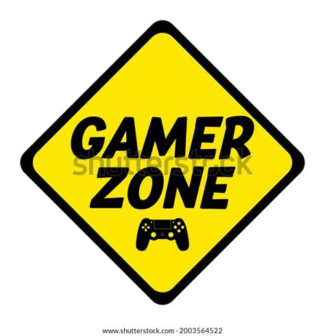 Gamer Zone Warning Sign Tshirt Poster Stock Vector Royalty Free