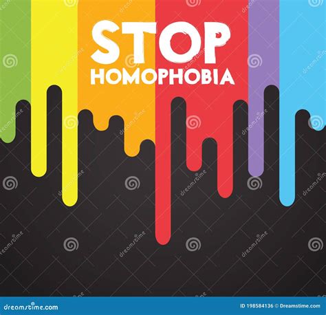 vector an illustration with the inscription stop homophobia card for the international day