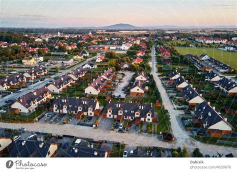 Suburban Neighborhood In Europe City Aerial View A Royalty Free