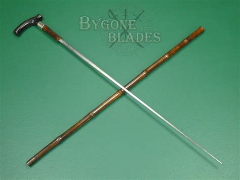 British Victorian Derby Handle Sword Cane Circa Bygone