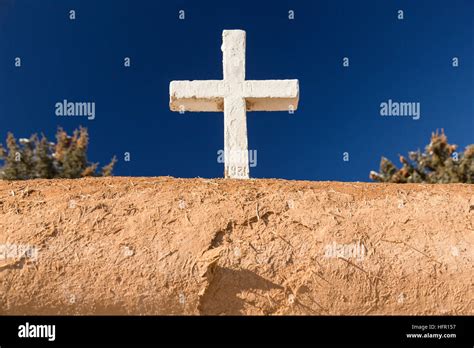 A White Cross On The Historic San Francisco De Asis Mission Church In