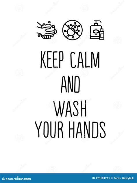 Keep Calm And Wash Your Hands Creative Typography Poster Concept For