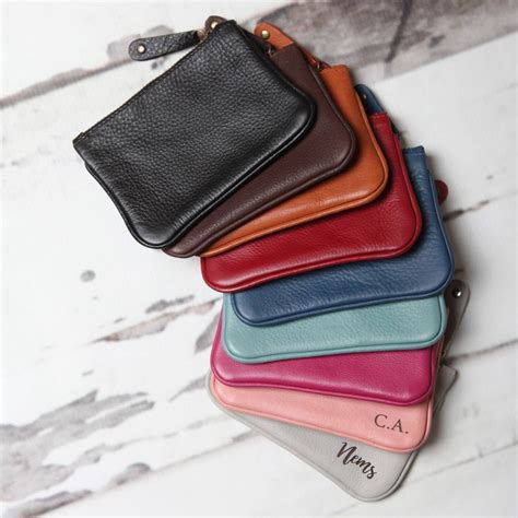 Personalised Unisex Leather Coin Purse By NV London Calcutta