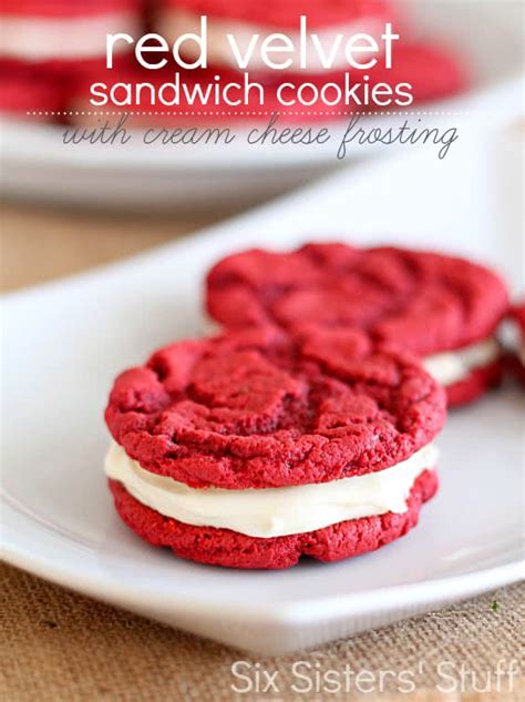 Red Velvet Oreo Sandwich Cookies With Cream Cheese Frosting Recipe Six Sisters Stuff