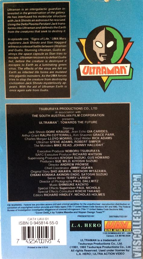 It was produced by australia instead. Ultraman: Towards the Future, Volume 1 | VHSCollector.com