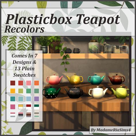 Plasticbox Teapot Recolors Madameria On Patreon Sims 4 Sims 4 Game