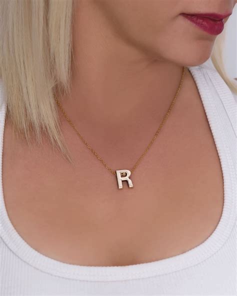 Initial Necklace Delicate Personalized Pendant 14k Gold
