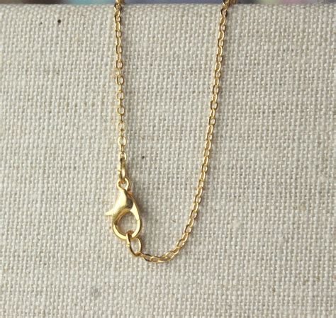 24 Thin Gold Chain Necklace Small 15mm Oval Links Etsy