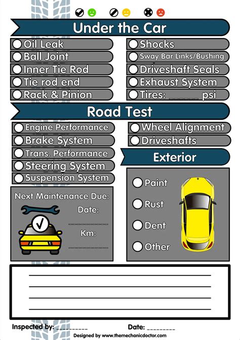 6 Free Vehicle Inspection Forms Modern Looking Checklists For Todays