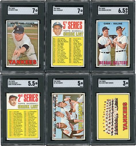 1967 Topps Baseball Near Complete Set 605609 With Sgc Graded
