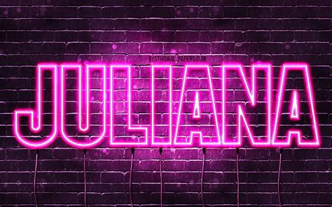 Juliana With Names Female Names Juliana Name Purple Neon Lights