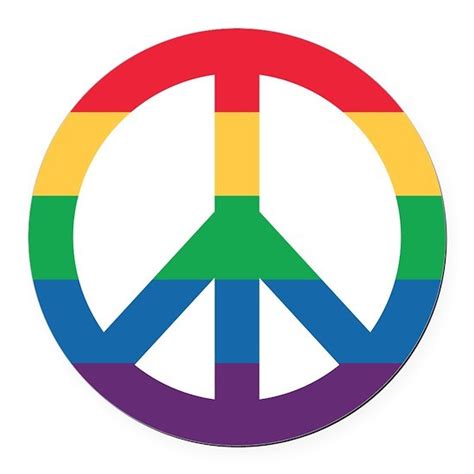 Rainbow Peace Sign Round Car Magnet By Imaginarystory Cafepress