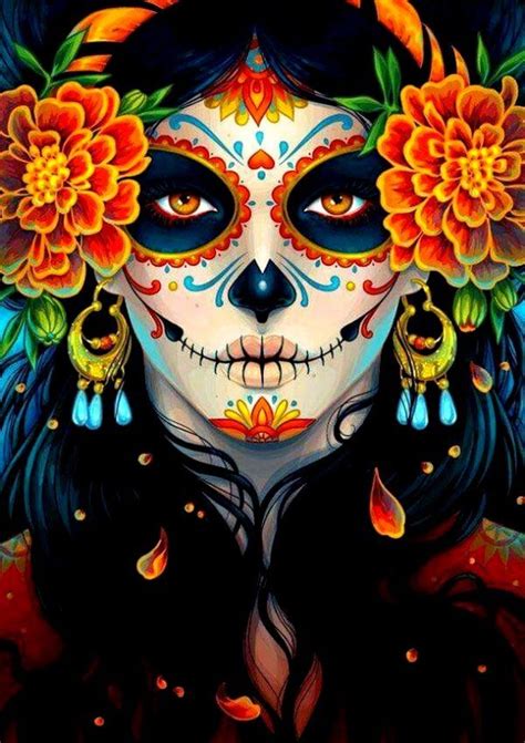 Mexican Sugar Skull Celebrate Day Of The Dead Skull Art Sugar Skull