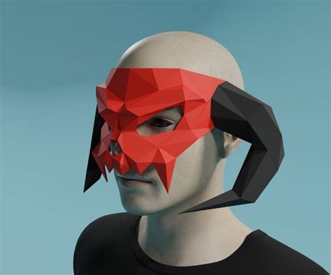 Diy Adult Adult Crafts Alpine Ibex Half Mask Skull Mask Carnival