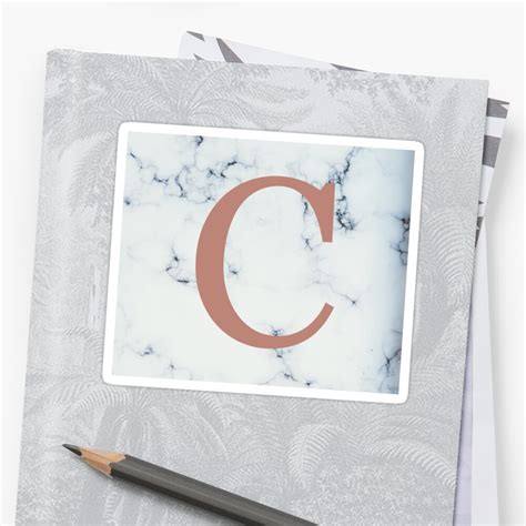 Marble Rose Gold Letter C Stickers By Gabracadabraa Redbubble