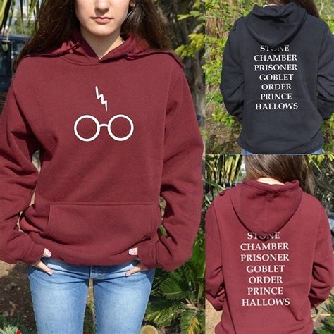 Harry Potter Hoodie Glasses Hogwarts Alumni Book Titles Sweatshirt