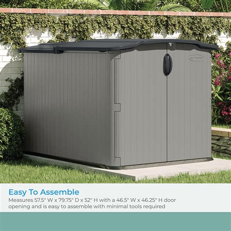 Suncast Glidetop Horizontal Outdoor Storage Shed With Pad Lockable