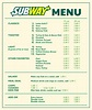 Printable Subway Menu With Prices