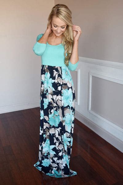 Mint Floral Maxi The Pulse Boutique