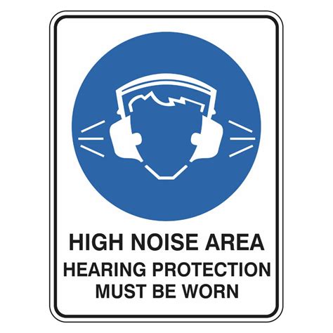 Mandatory Sign High Noise Area Hearing Protection Must Be Worn