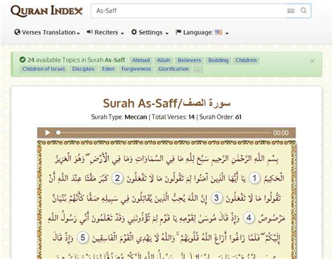 61 Surah As Saff سورة الصف Quran Index And Search