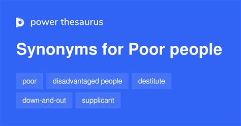 Poor People synonyms - 59 Words and Phrases for Poor People