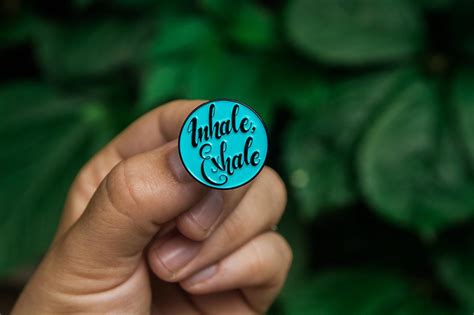 Seconds Inhale Exhale Soft Enamel Pin With Imperfections Etsy Soft