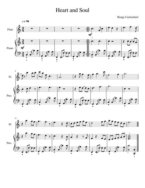 Heart And Soul Sheet Music For Piano Flute Solo