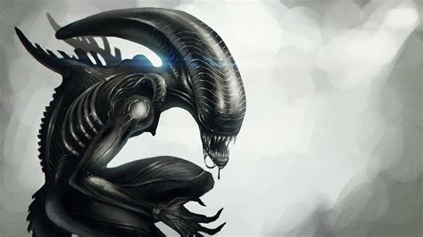 Alien Illustration Prometheus Movie Xenomorph Hd Wallpaper