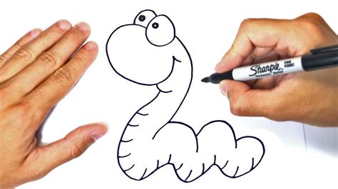 How To Draw A Worm For Kids Worm Easy Draw Tutorial Youtube
