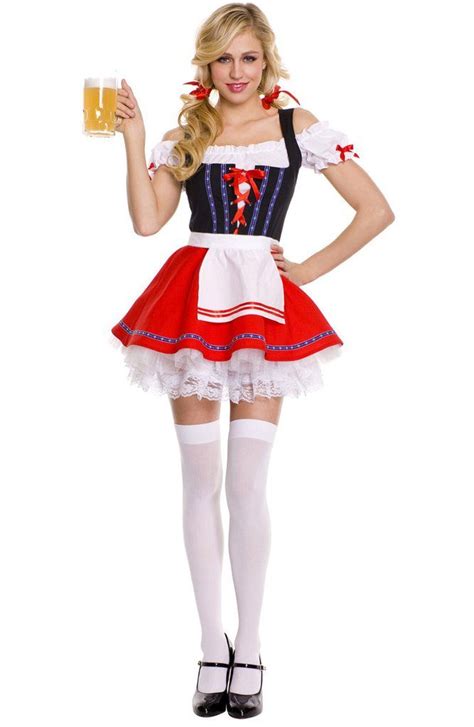 Costumes Reenactment Theater Red Oktoberfest Costume Beer Girl Wench