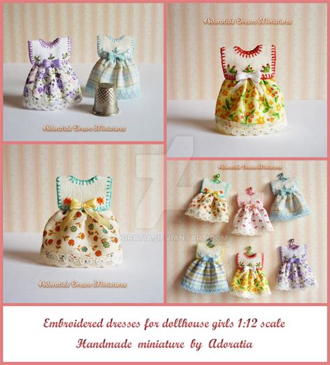 embroidered miniature dresses 1 12 scale by adoratia on deviantart