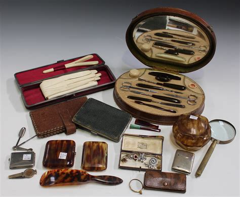 A Group Of Various Collectors Items Including A Victorian Leather And