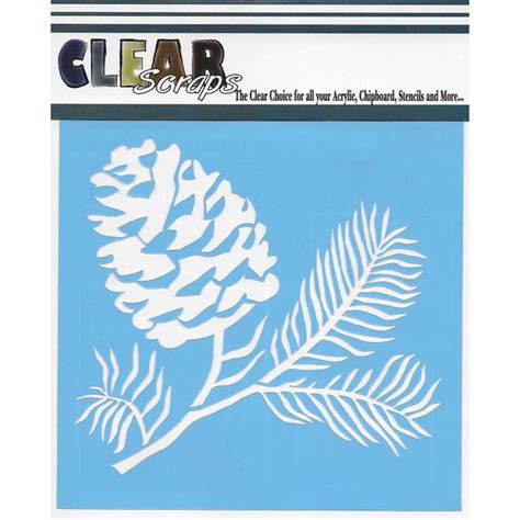 Clear Scraps Stencils 6 Inch X 6 Inch Pine Cone
