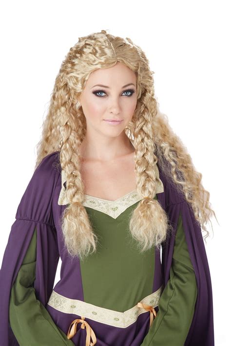 Blonde Viking Princess Wig With Plaits Accessories At Costumes To Buy