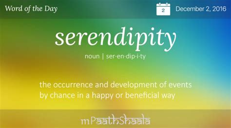 Serendipity Word Of The Day Uncommon Words Unusual Words Daily