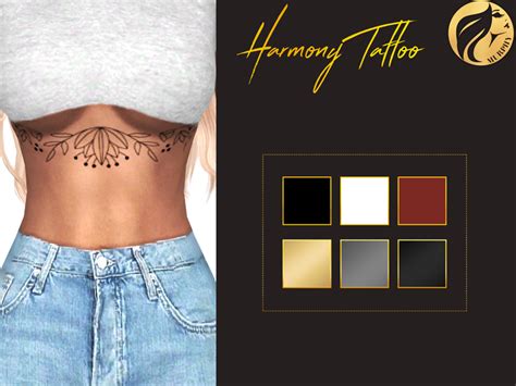 Harmony Tattoo Sims 4 Tattoos Sims 4 Piercings Sims 4 Collections