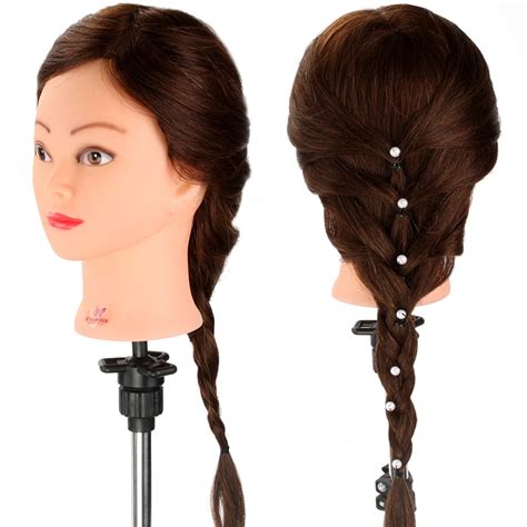 22 90 Real Hair Hairdressing Mannequin Head Styling Manikin Doll
