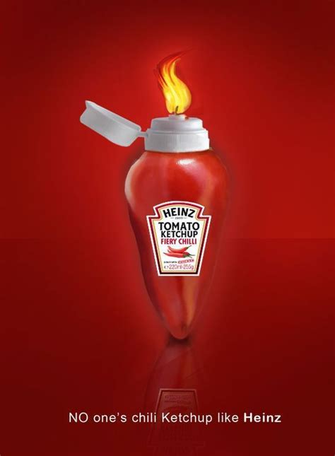A Ketchup Bottle With A Lighter Sticking Out Of It On A Red Background That Says No One S Chili